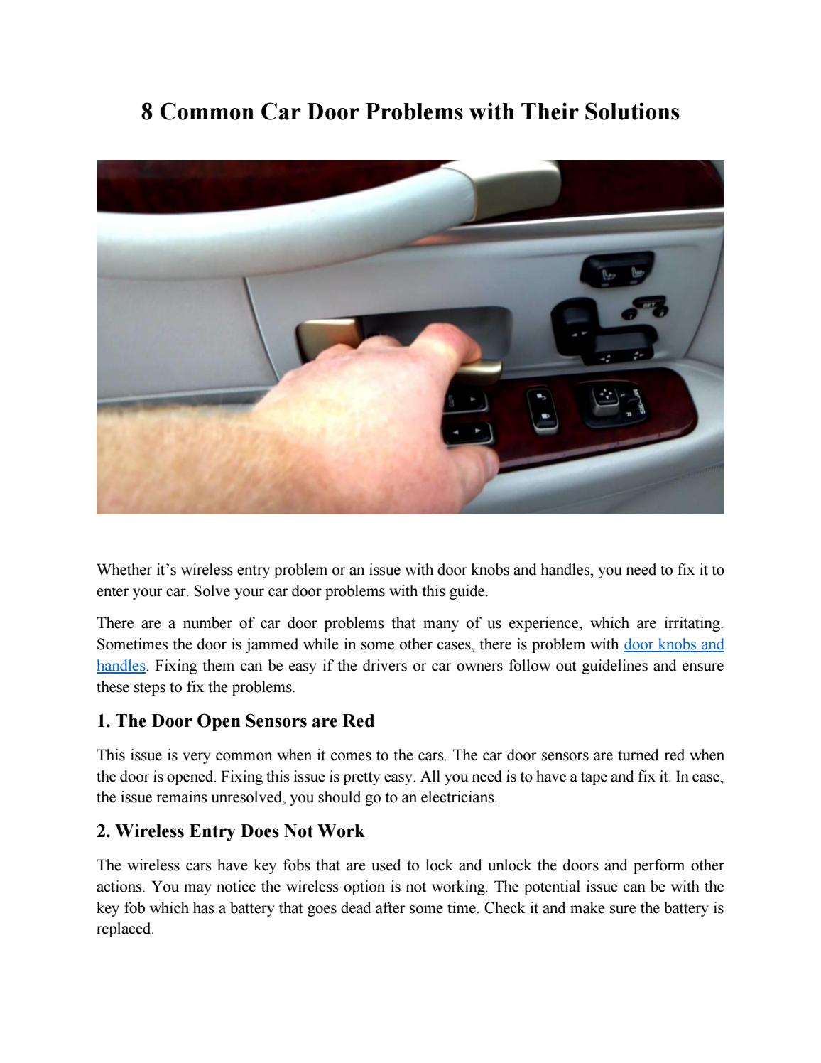 8 Common Car Door Problems with Their Solutions by PartsCargo Issuu