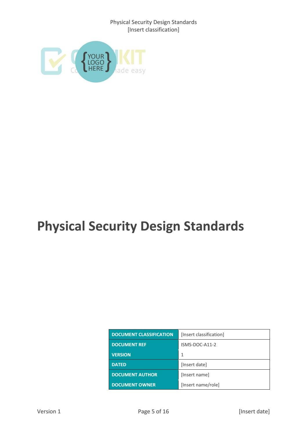 ISMS-DOC-A11-2 Physical Security Design Standards by CertiKit Limited ...