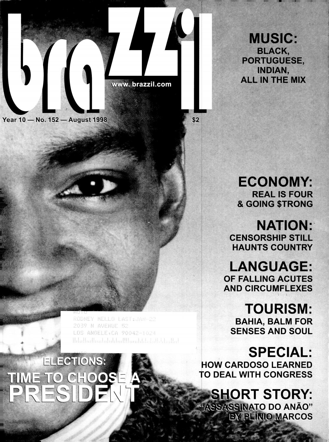 Brazzil Year 10 Number 152 August 1998 By Brazzil Magazine Issuu