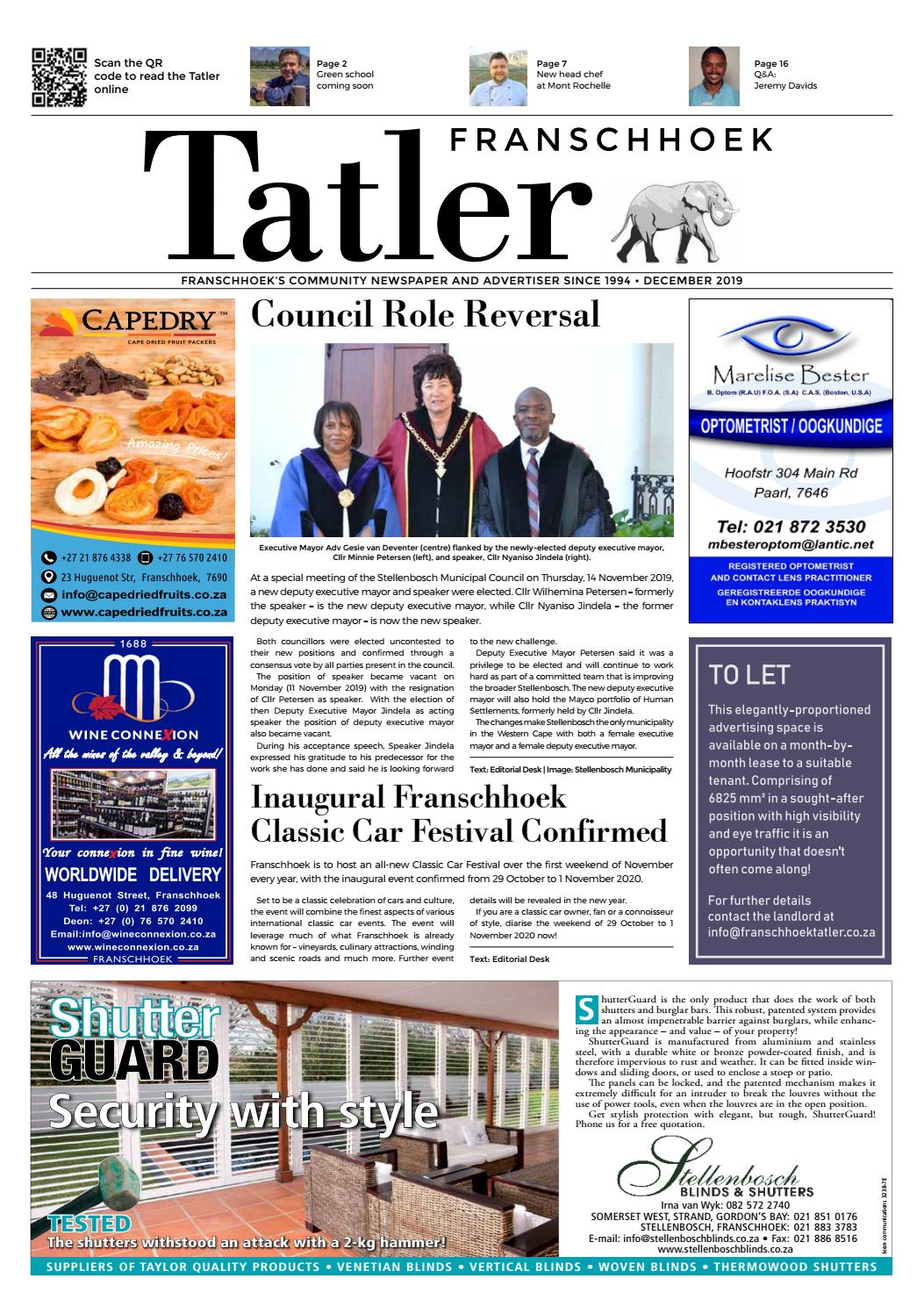 Franschhoek Tatler December 2019 By Franschhoek Tatler Issuu