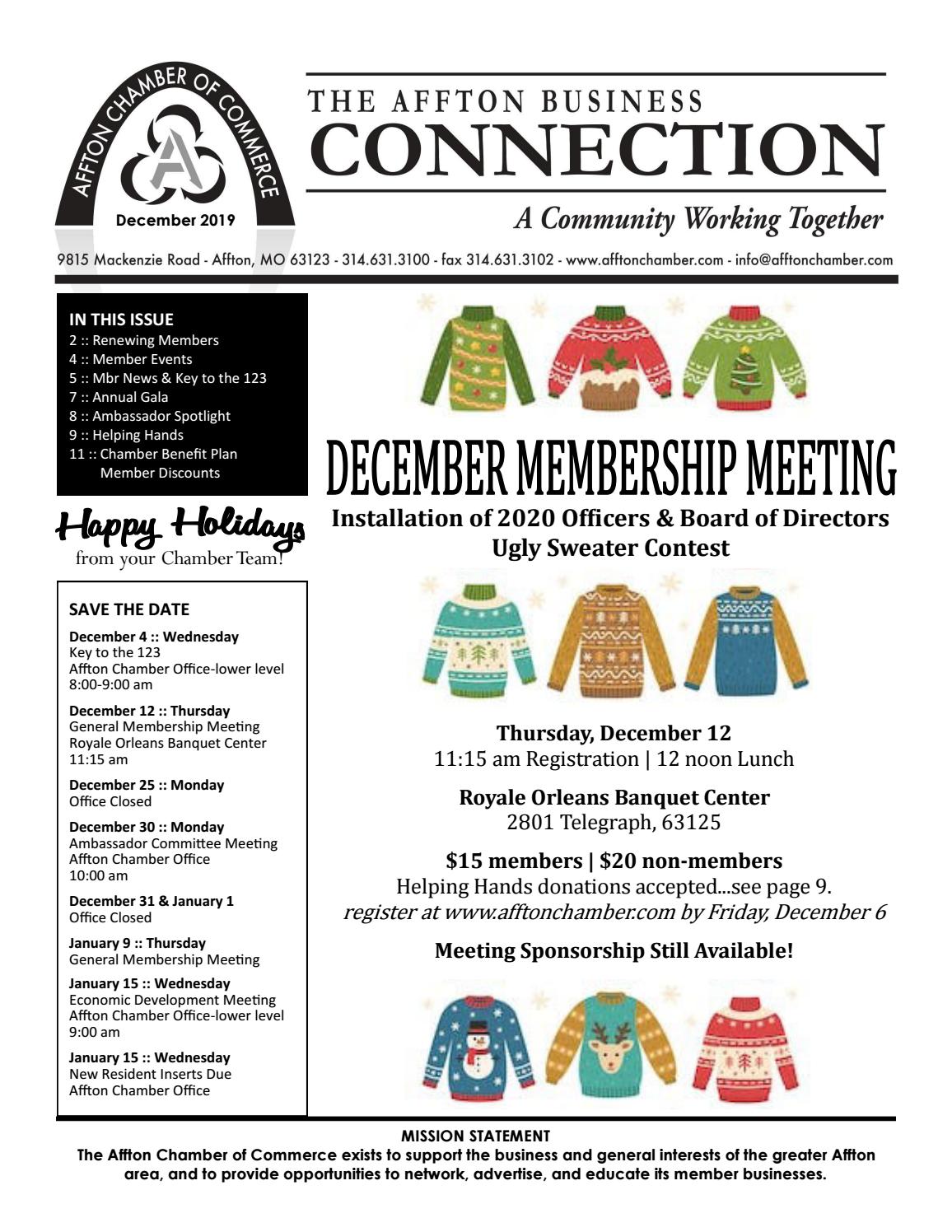 Affton MO Chamber of Commerce December 2019 by AfftonLemay Chamber of