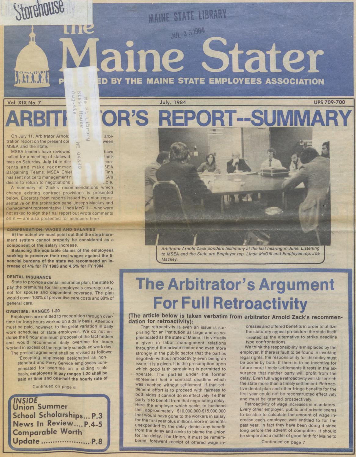 Maine Stater : July 1984 by Maine State Library - Issuu