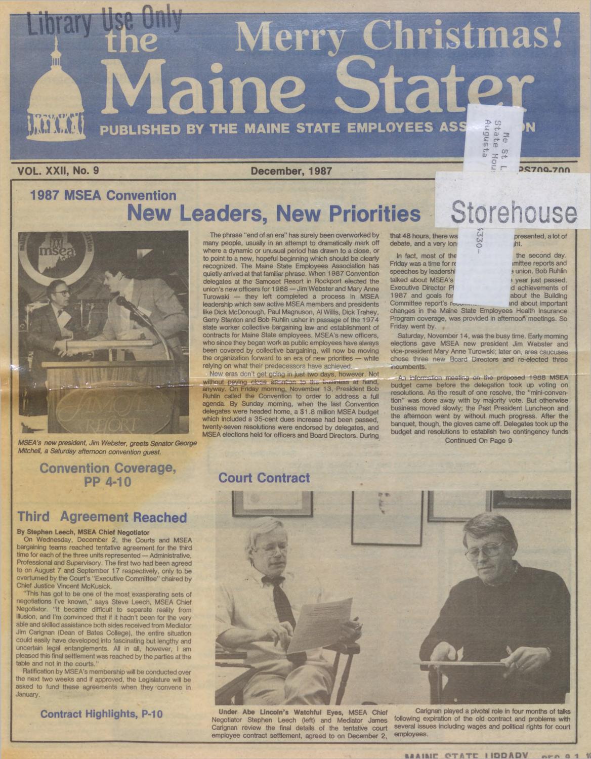 Maine Stater December 1987 by Maine State Library Issuu
