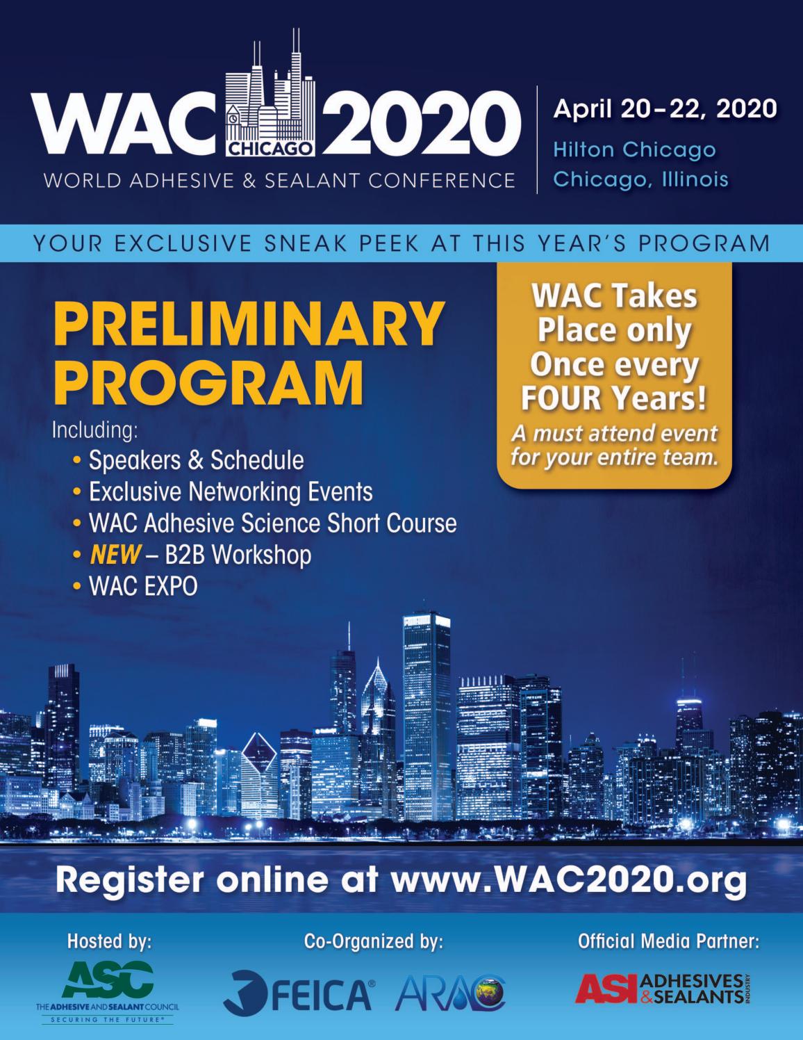 2020 World Adhesive & Sealant Conference Preliminary Program by The
