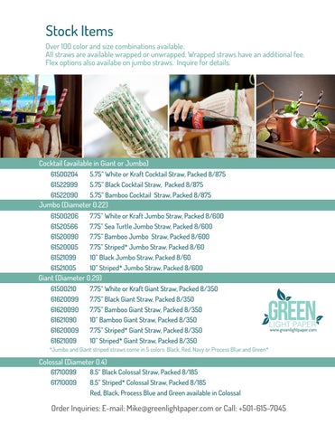 Green 灯饰 Paper 2020 目录 - 100% Marine Degradable Paper Straws 第 7 页