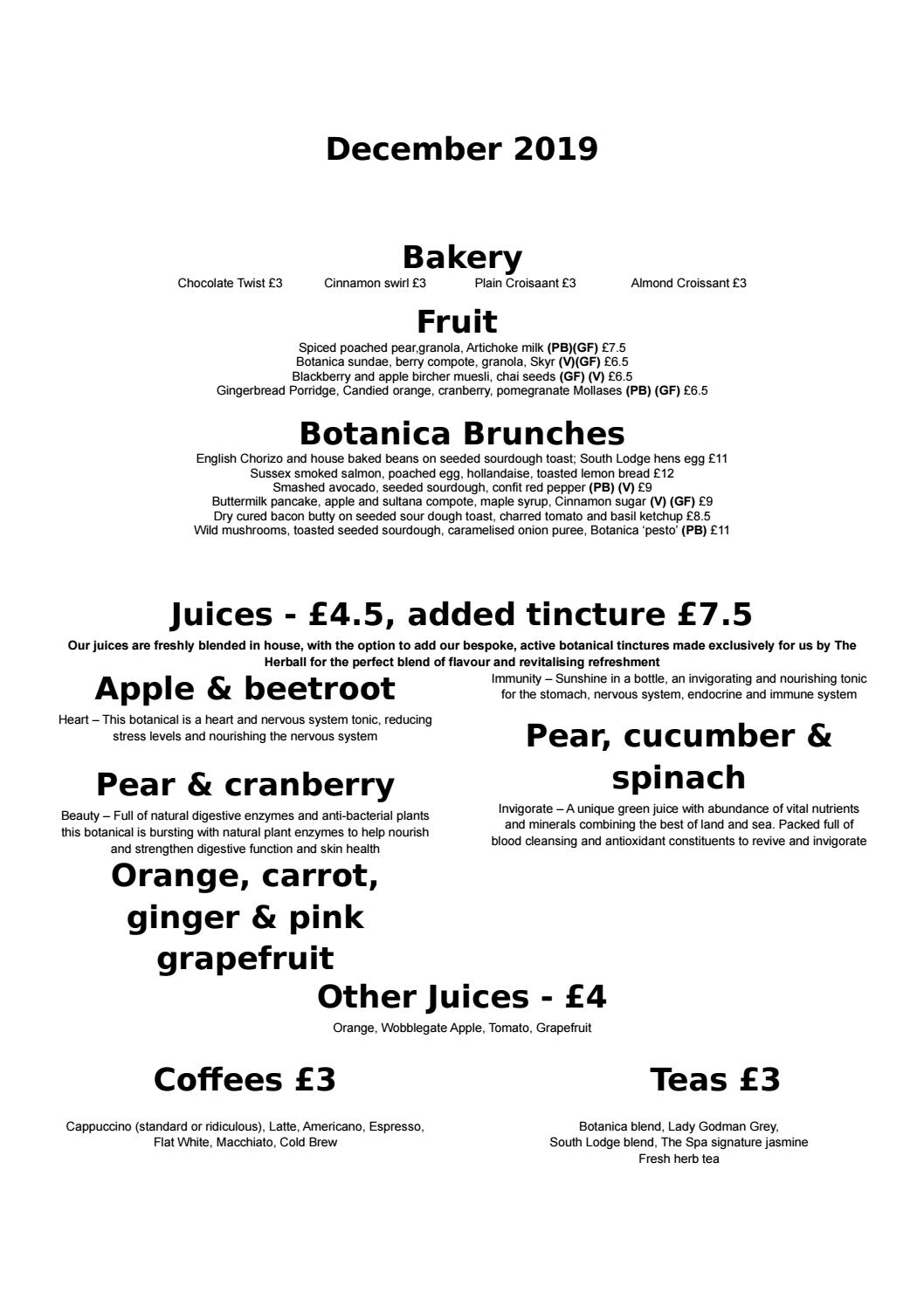 Botanica Brunch Menu by Exclusive Collection Issuu