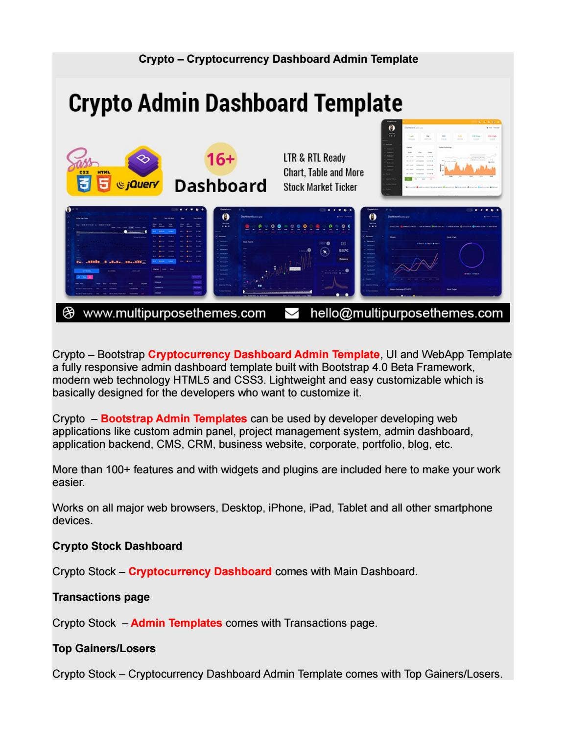 Crypto – Cryptocurrency Dashboard Admin Template by mcfarlanefrancis602 -  Issuu