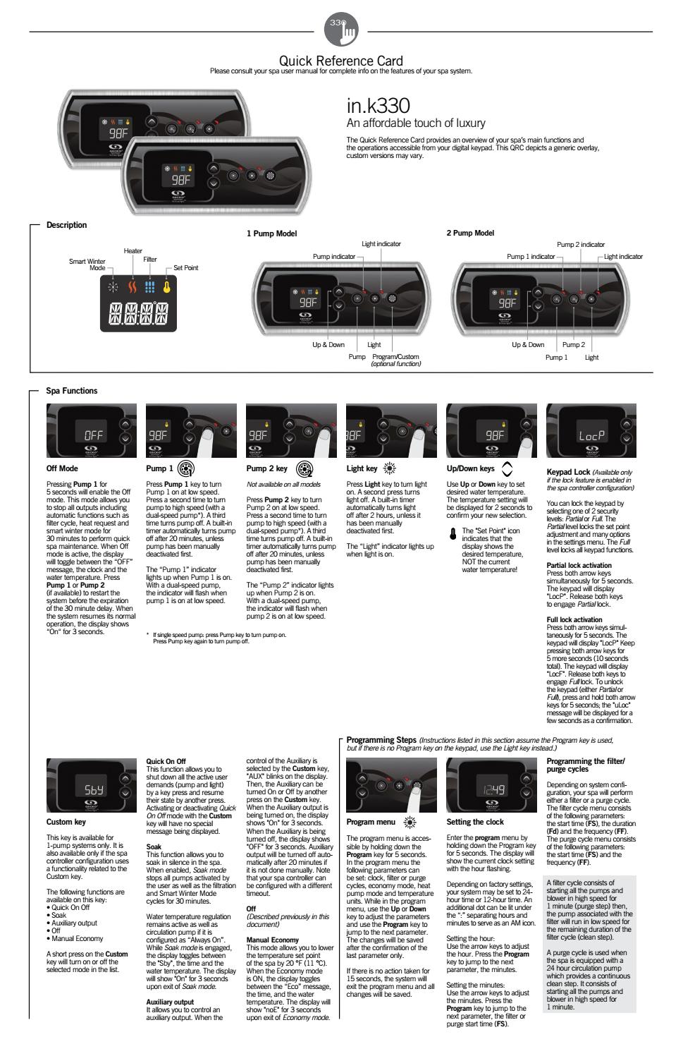 in.k330 main keypad quick reference card by Gecko Marketing - Issuu