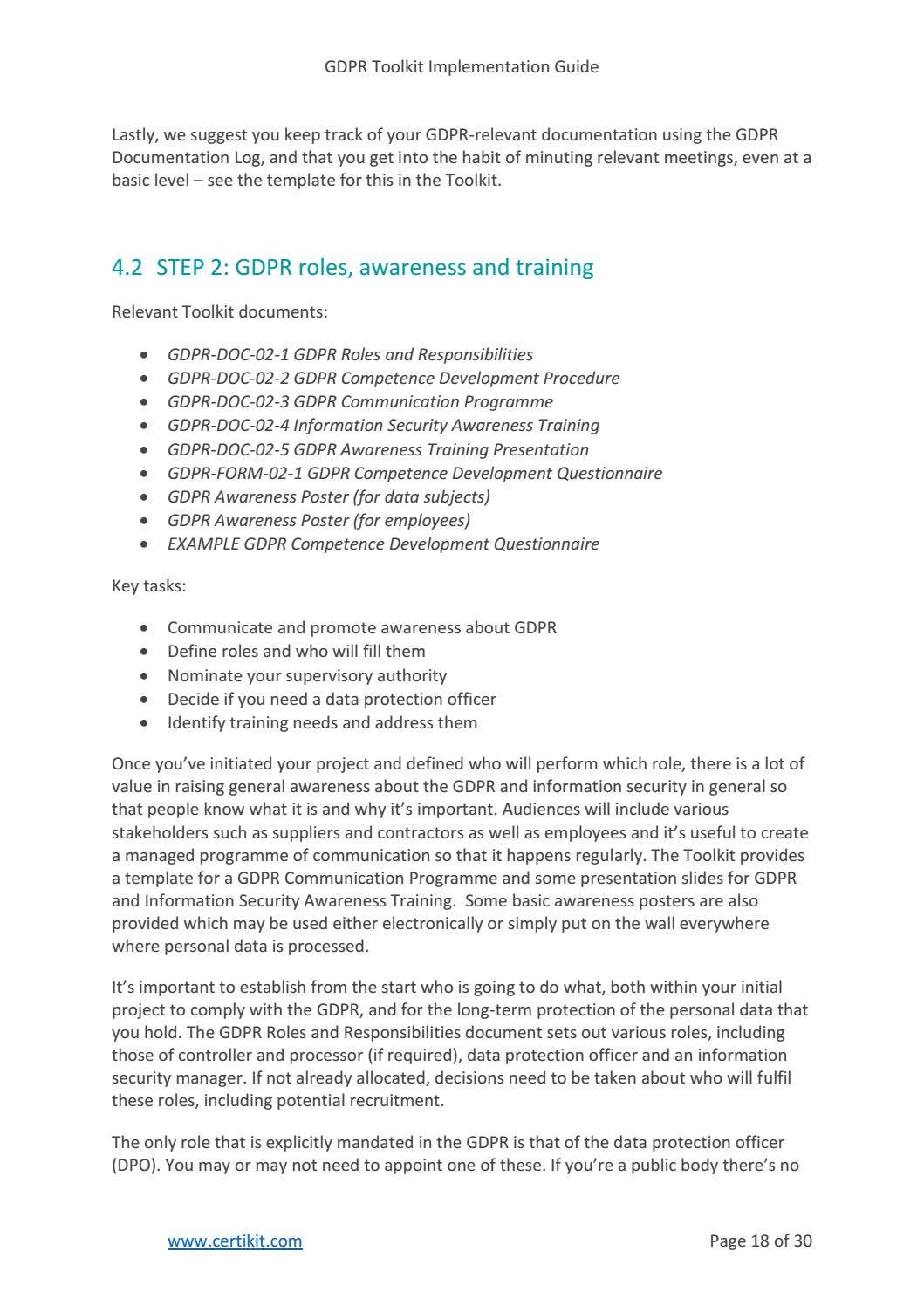 CERTIKIT - GDPR Implementation Guide Version 6 by CertiKit Limited - Issuu