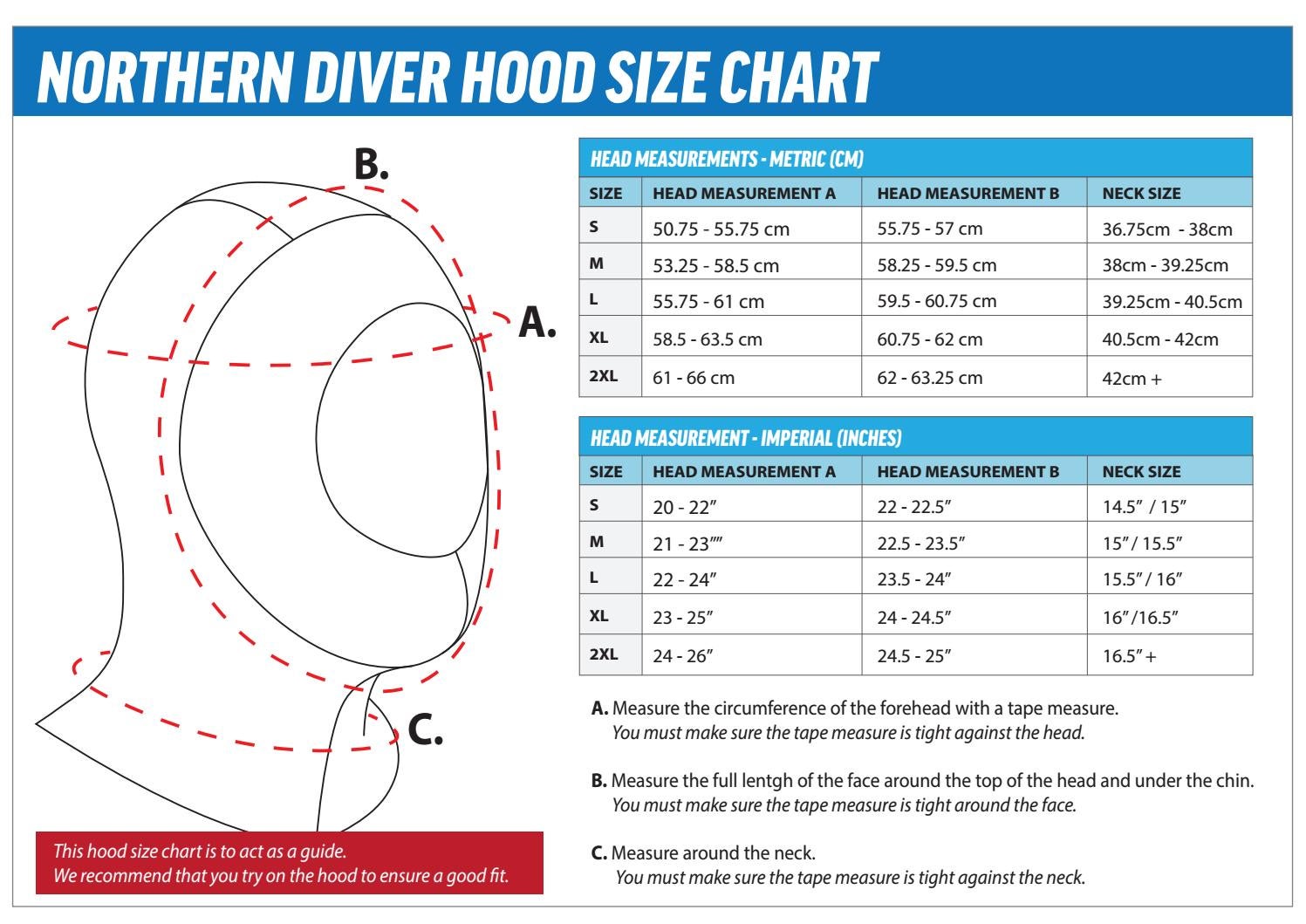 Northern Diver Hood Size Chart by Northern Diver UK Issuu