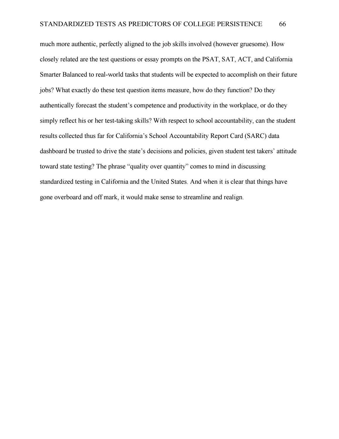 Re-Evaluating Standardized Testing in the Public Schools by Foundations ...