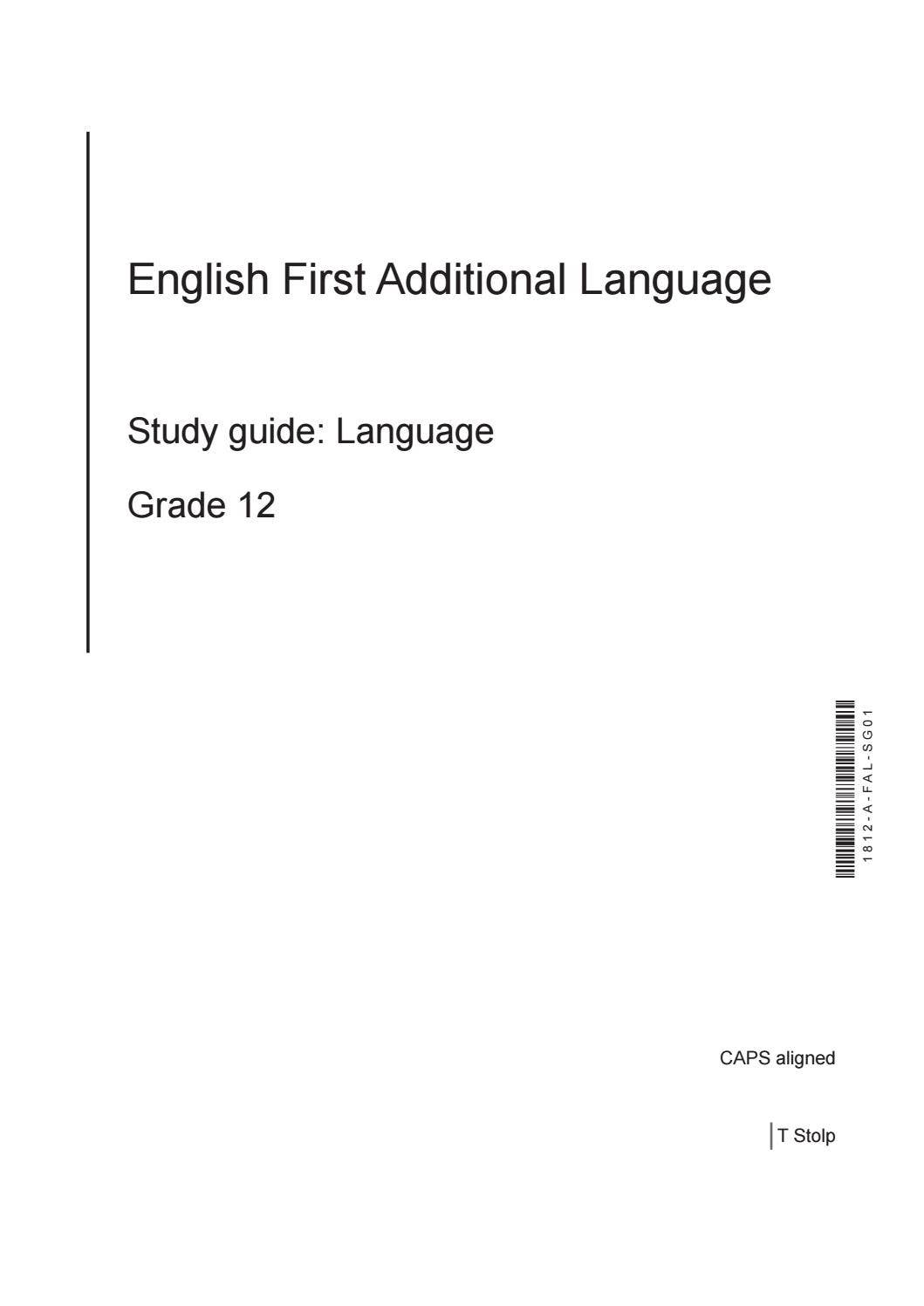 Gr 12-English First Additional Language-Study Guide Language 1 by Impaq ...