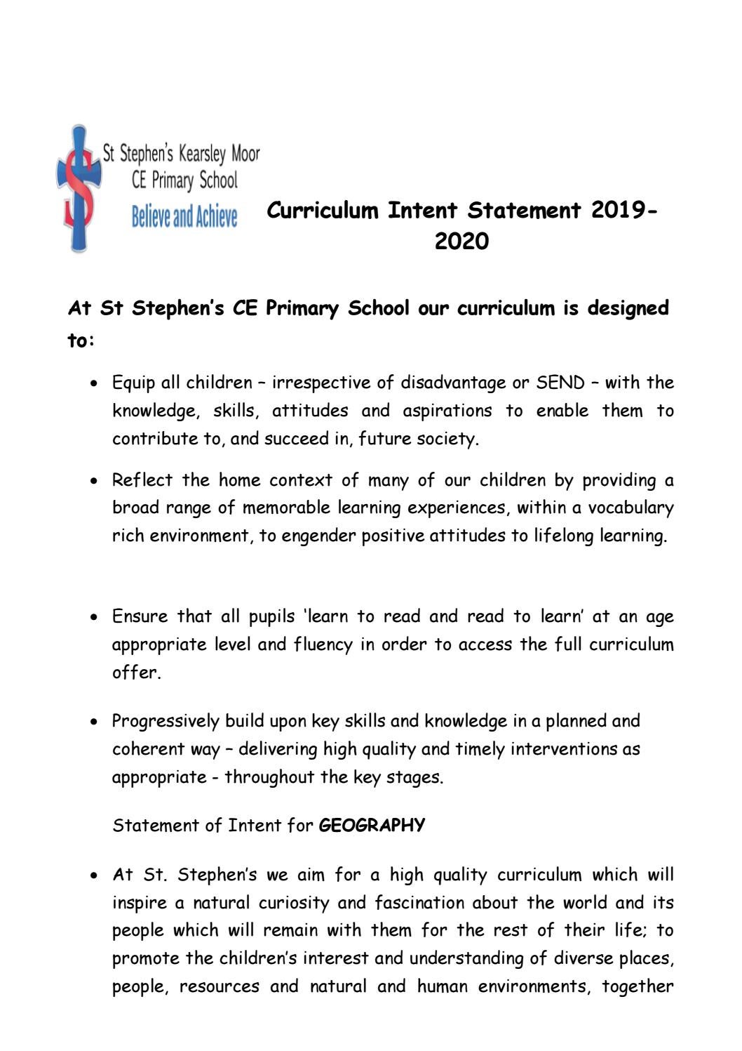 Statement of Intent Geography by Schudio Issuu