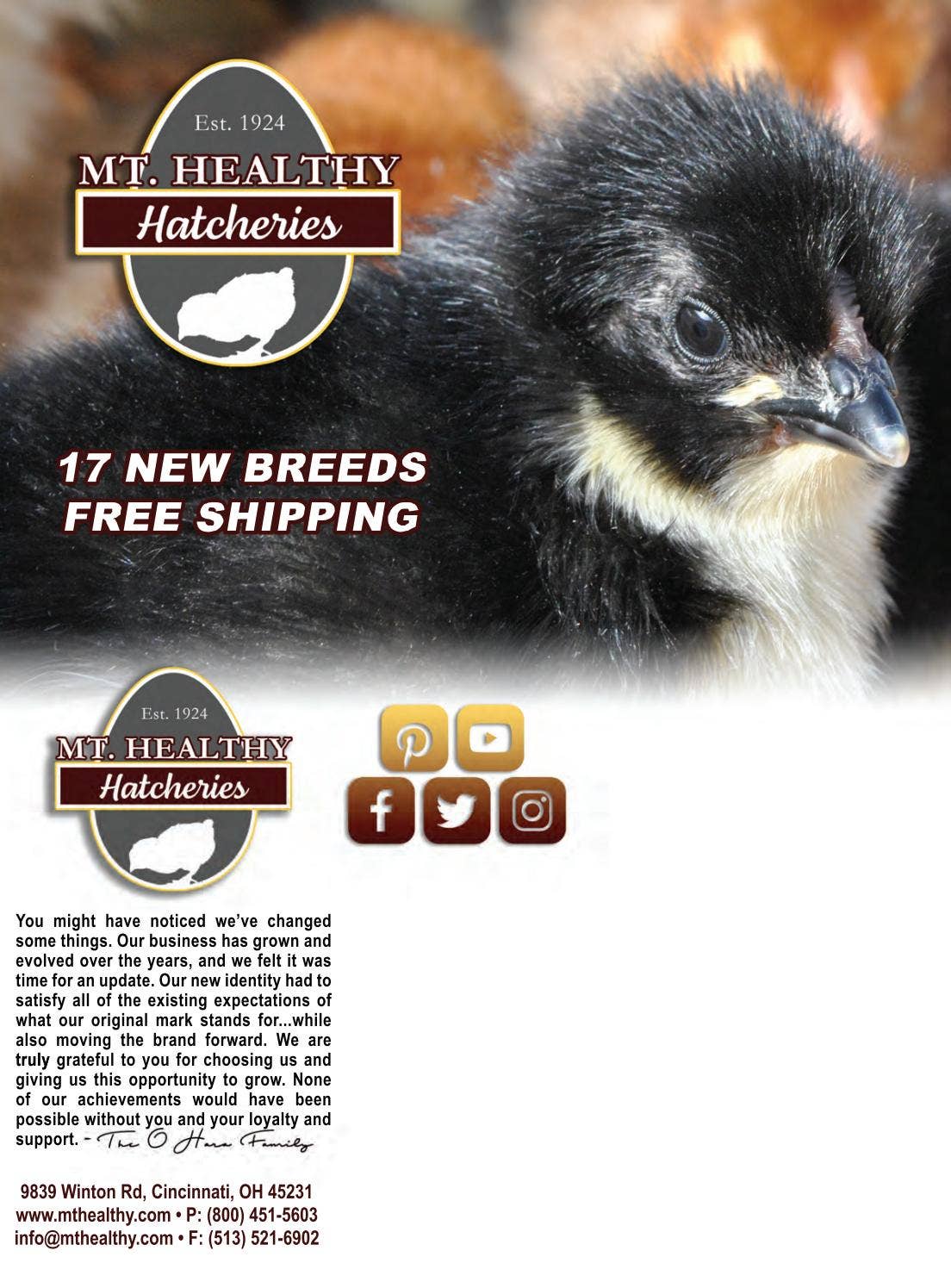 Mt. Healthy Hatcheries 2020 Catalog, Wholesale Information, and