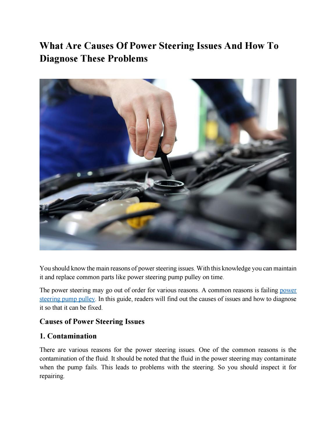 What Are Causes Of Power Steering Issues And How To Diagnose These