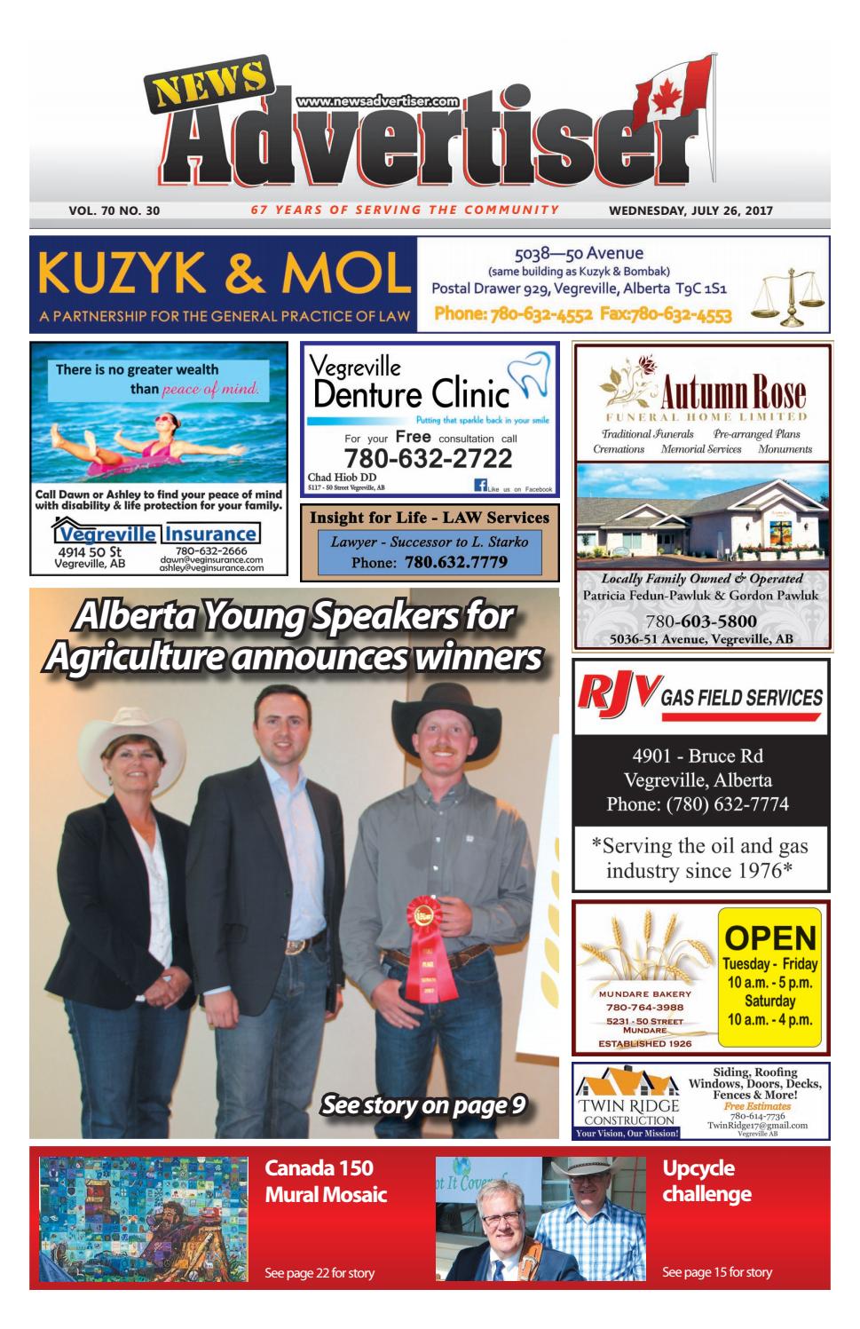 Vegreville News Advertiser July 26, 2017 by The News Advertiser