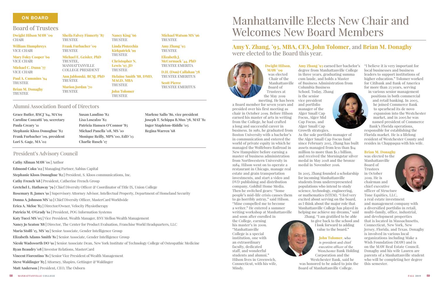 Manhattanville Magazine Fall 2019 By Manhattanville Issuu