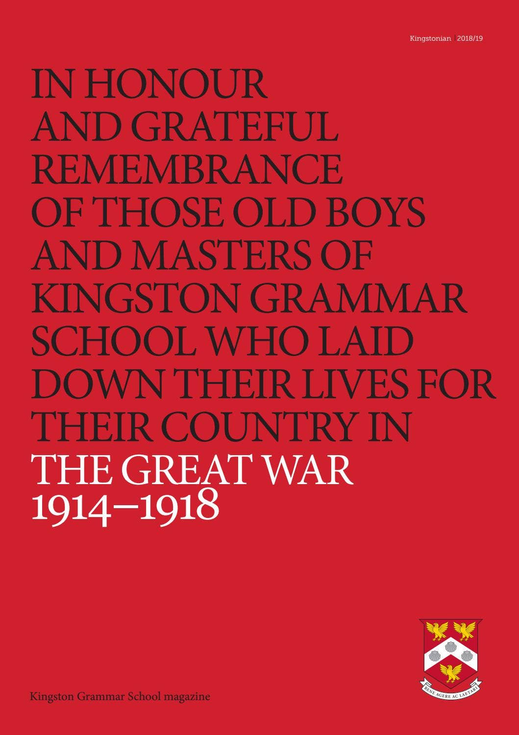 Kingstonian 2018-2019 by Kingston Grammar School - Issuu