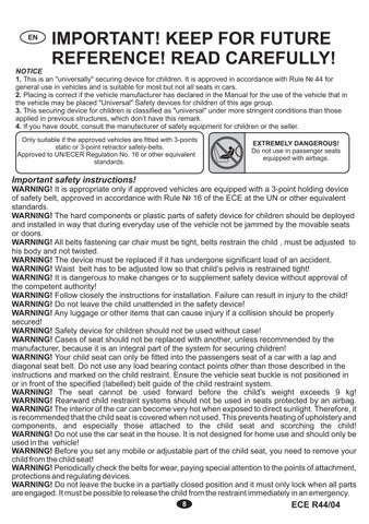 Car Seat JUPITER+SPS Manual Instruction 2020 第 8 页