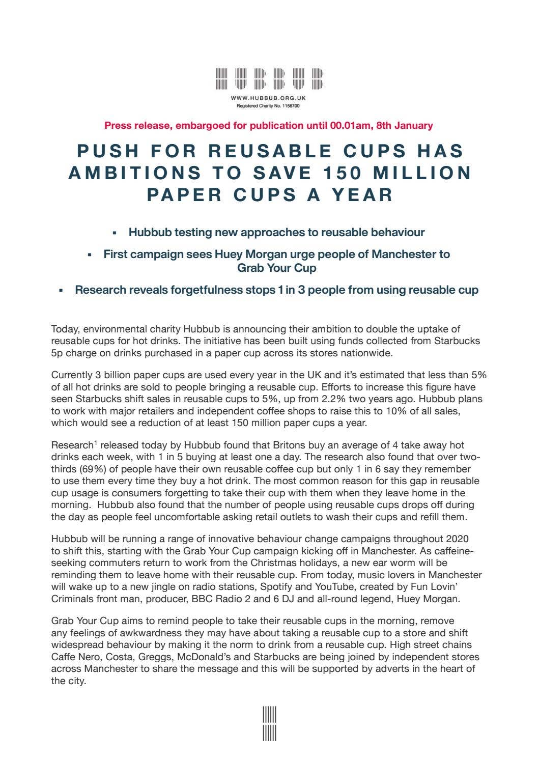 Hubbub Journal Grab Your Cup | Press Release | Hubbub by Hubbub - Issuu