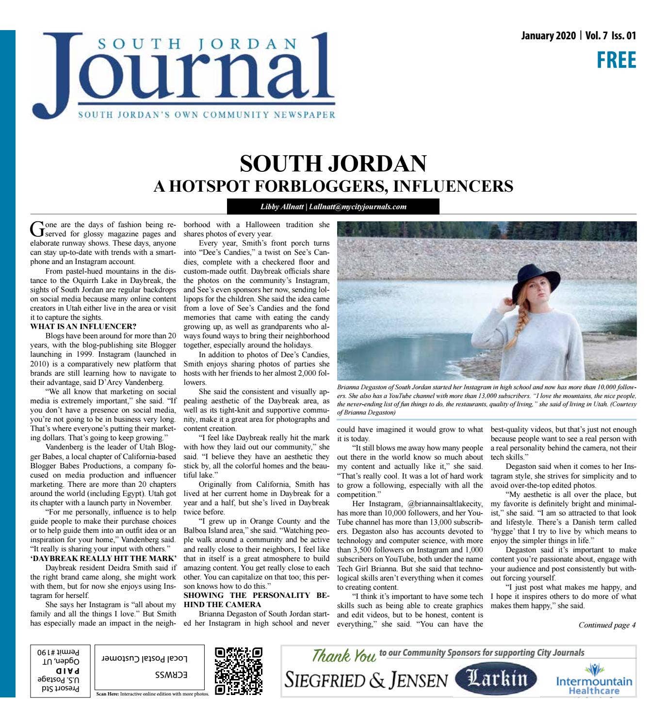 South Jordan City Journal January 2020 by The City Journals - Issuu