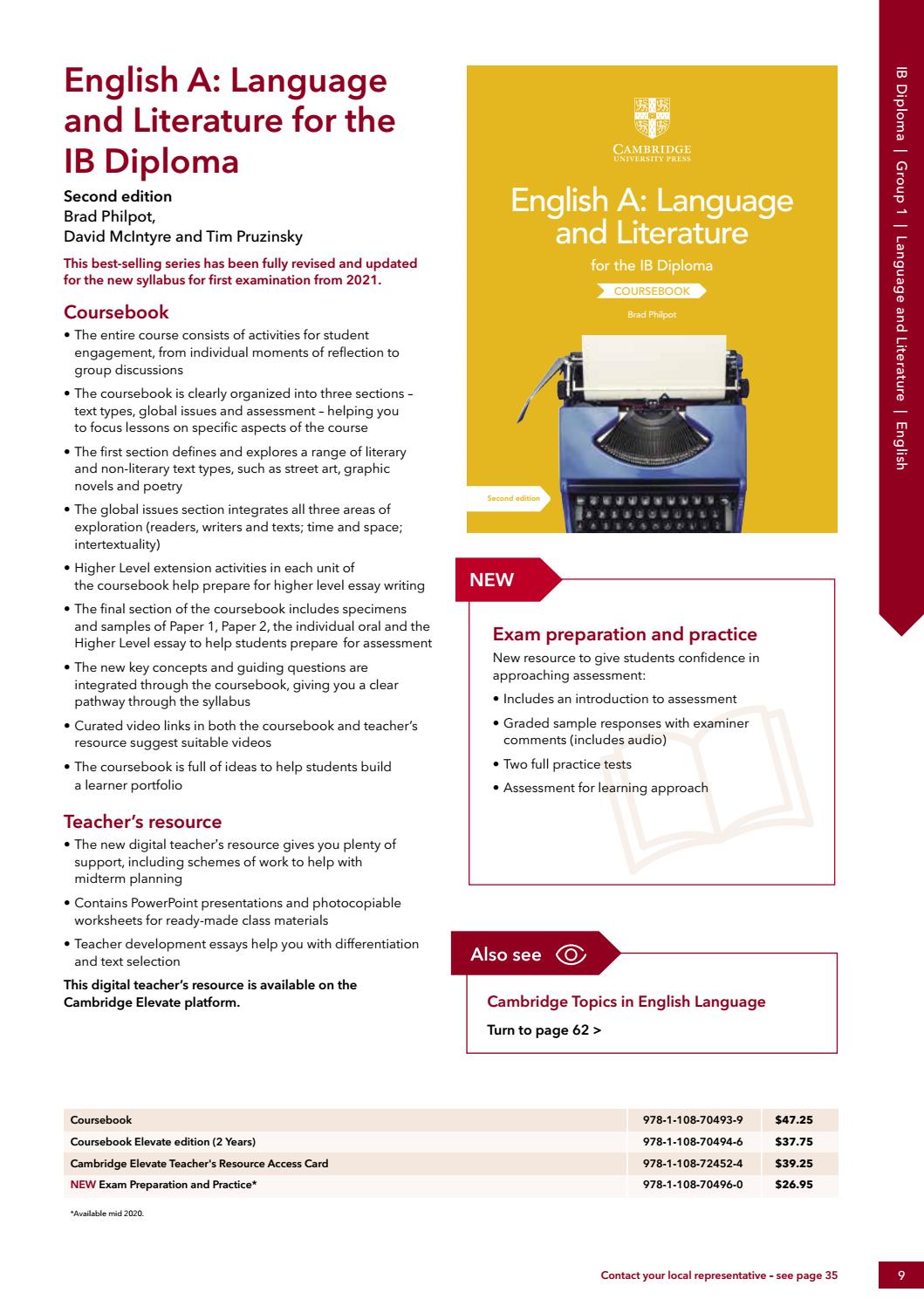 Cambridge International Baccalaureate Catalog 2020 by Cambridge
