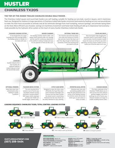 Chainless Tx205 Trailed Bale Feeder One Sheet Brochure Us By
