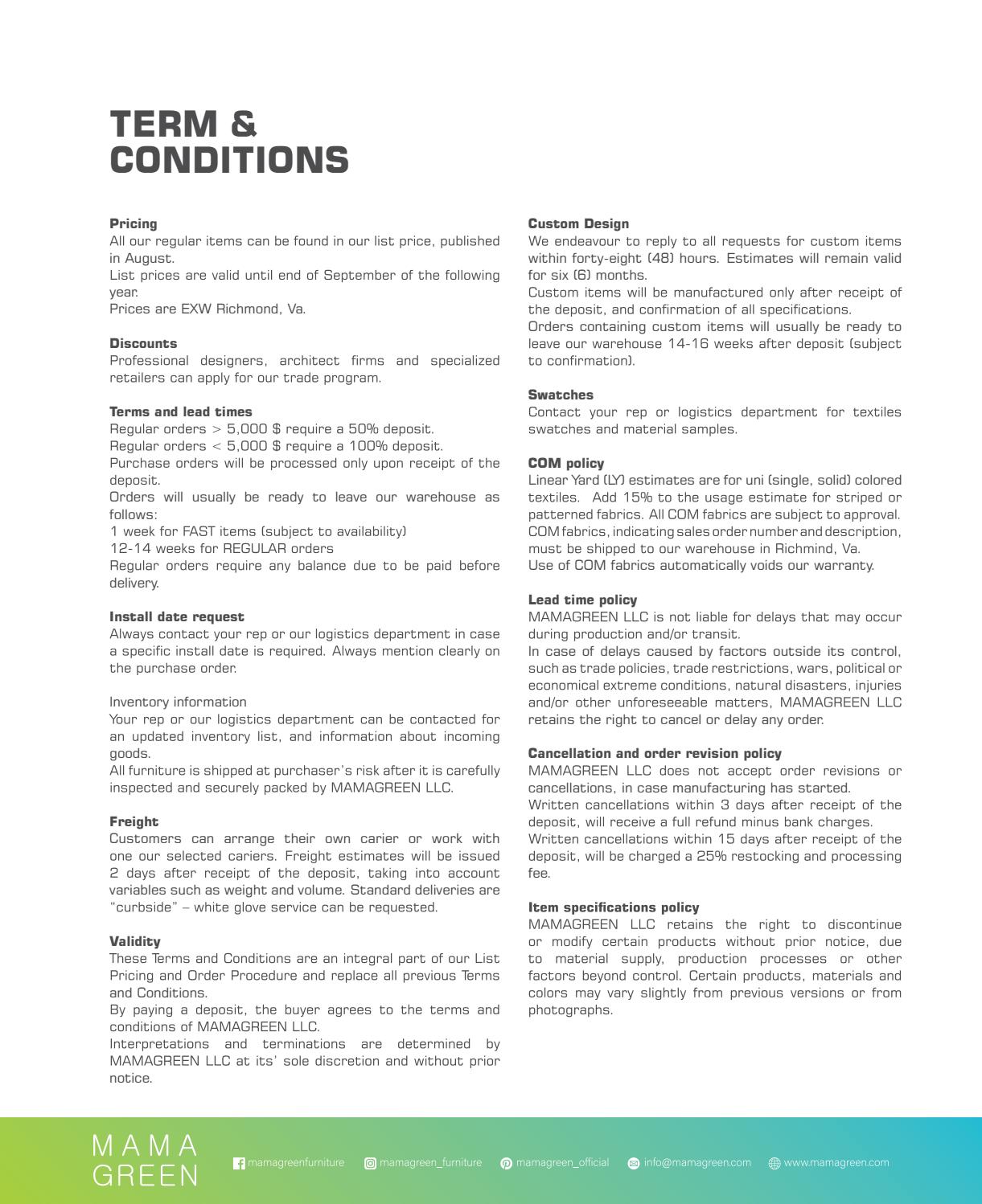 MAMAGREEN TERM & CONDITIONS by MAMAGREEN Issuu