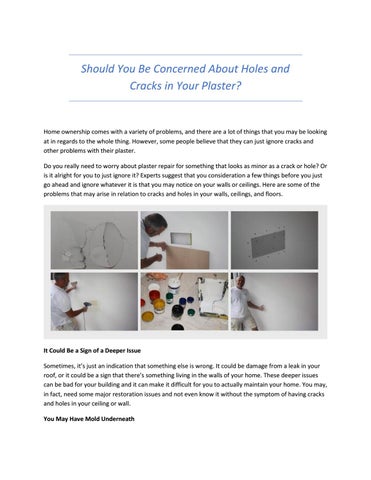 Should You Be Concerned About Holes And S In Your Plaster By Should You Be Concerned About Holes And S In Your Plaster By