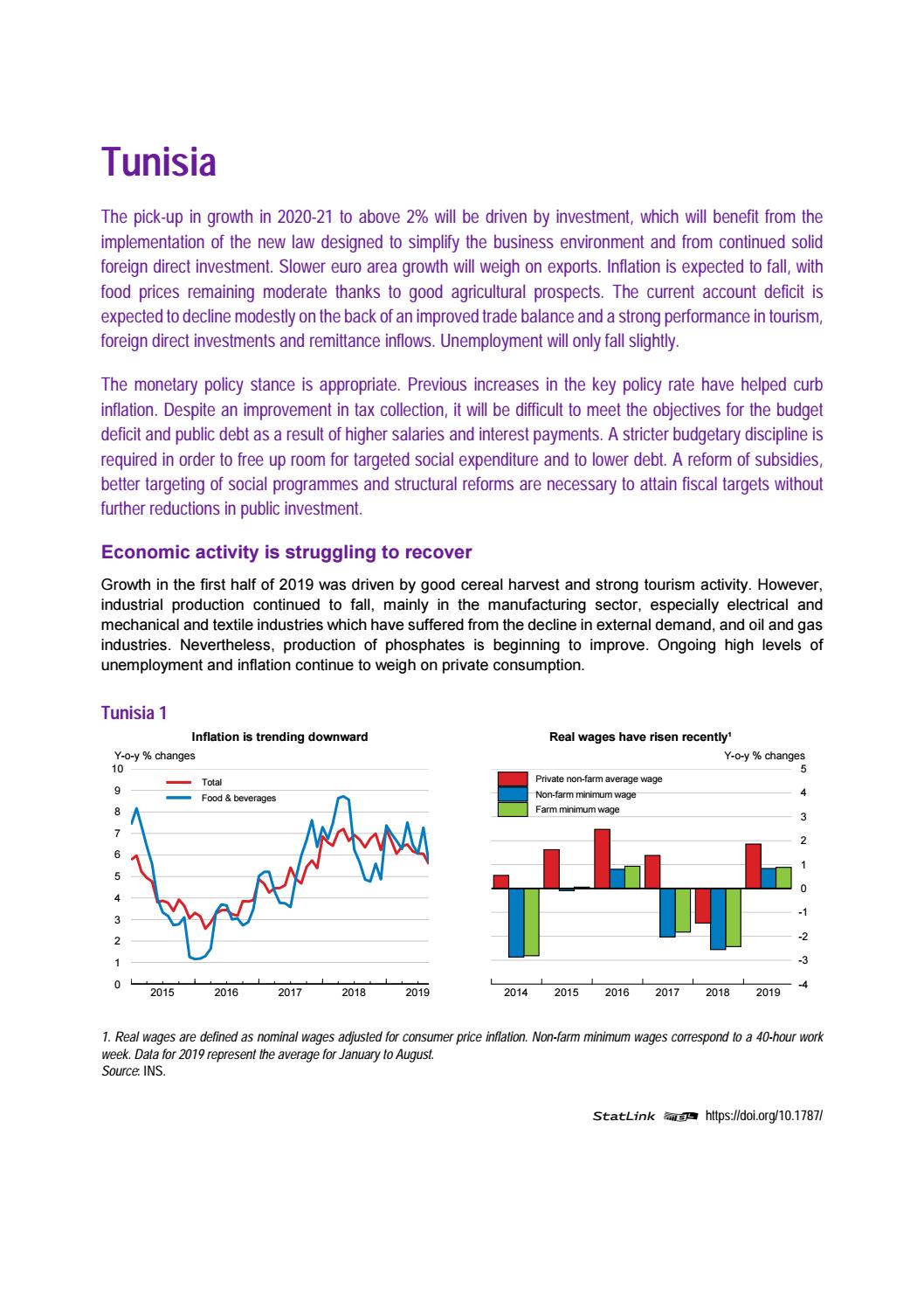 Oecd Economic Outlook November 2019 Country Note Tunisia By Oecd