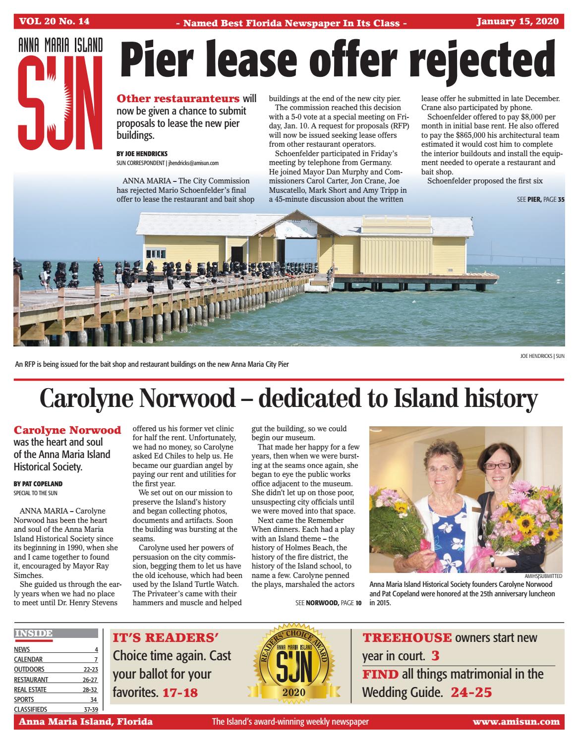Anna Maria Island Sun January 15, 2020 by Anna Maria Island Sun - Issuu