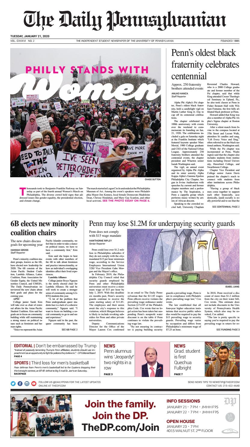 January 21, 2020 by The Daily Pennsylvanian Issuu