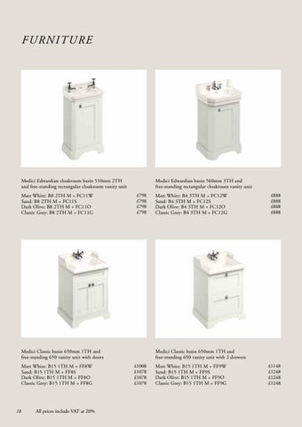 Burlington Bathrooms Medici 家具手册 2020 第 20 页