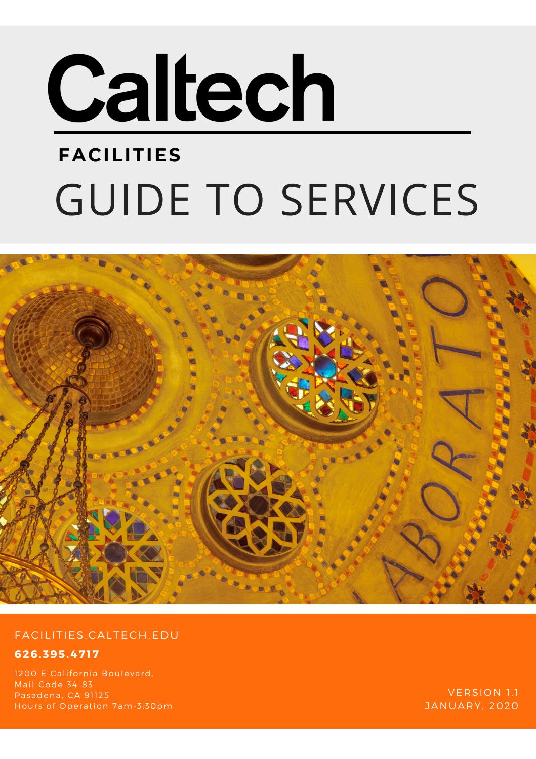 Caltech Facilities Operations Guide to Services Revision 1 by