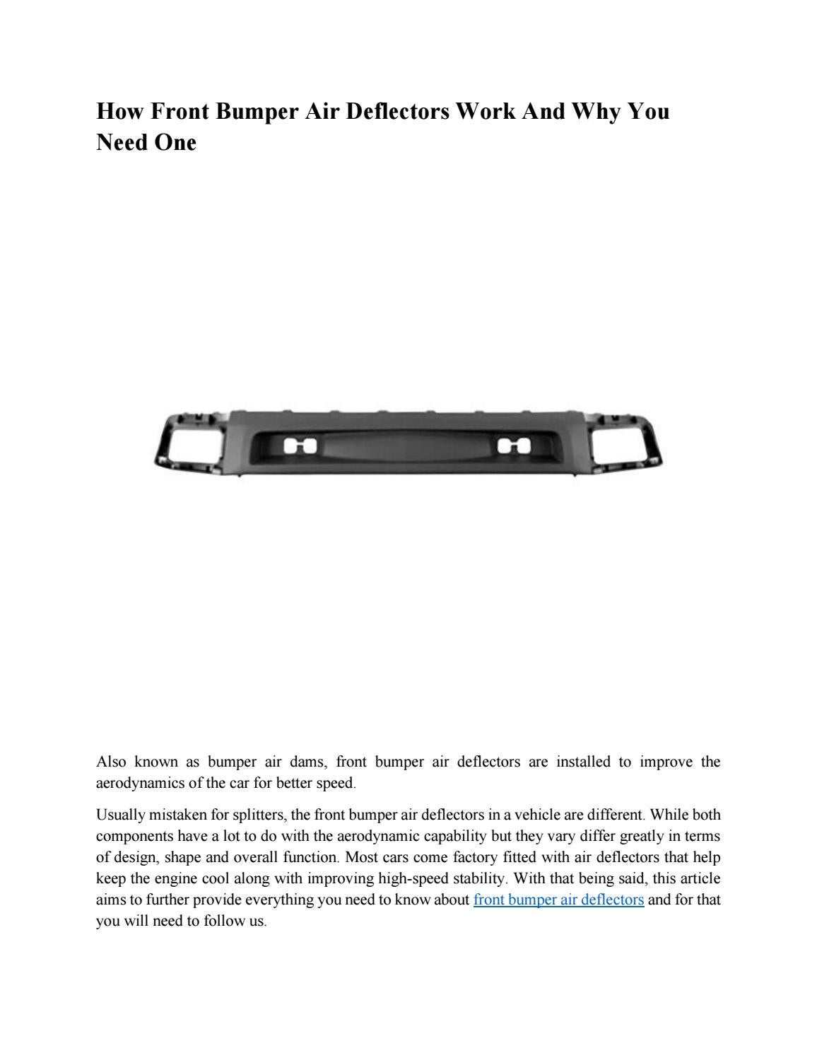 How Front Bumper Air Deflectors Work And Why You Need One by PartsCargo