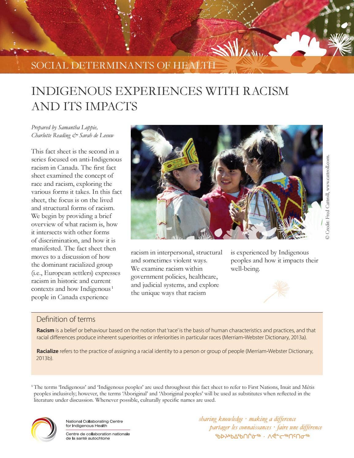 Indigenous experiences with racism and its impacts by NCCIH-CCNSA - Issuu