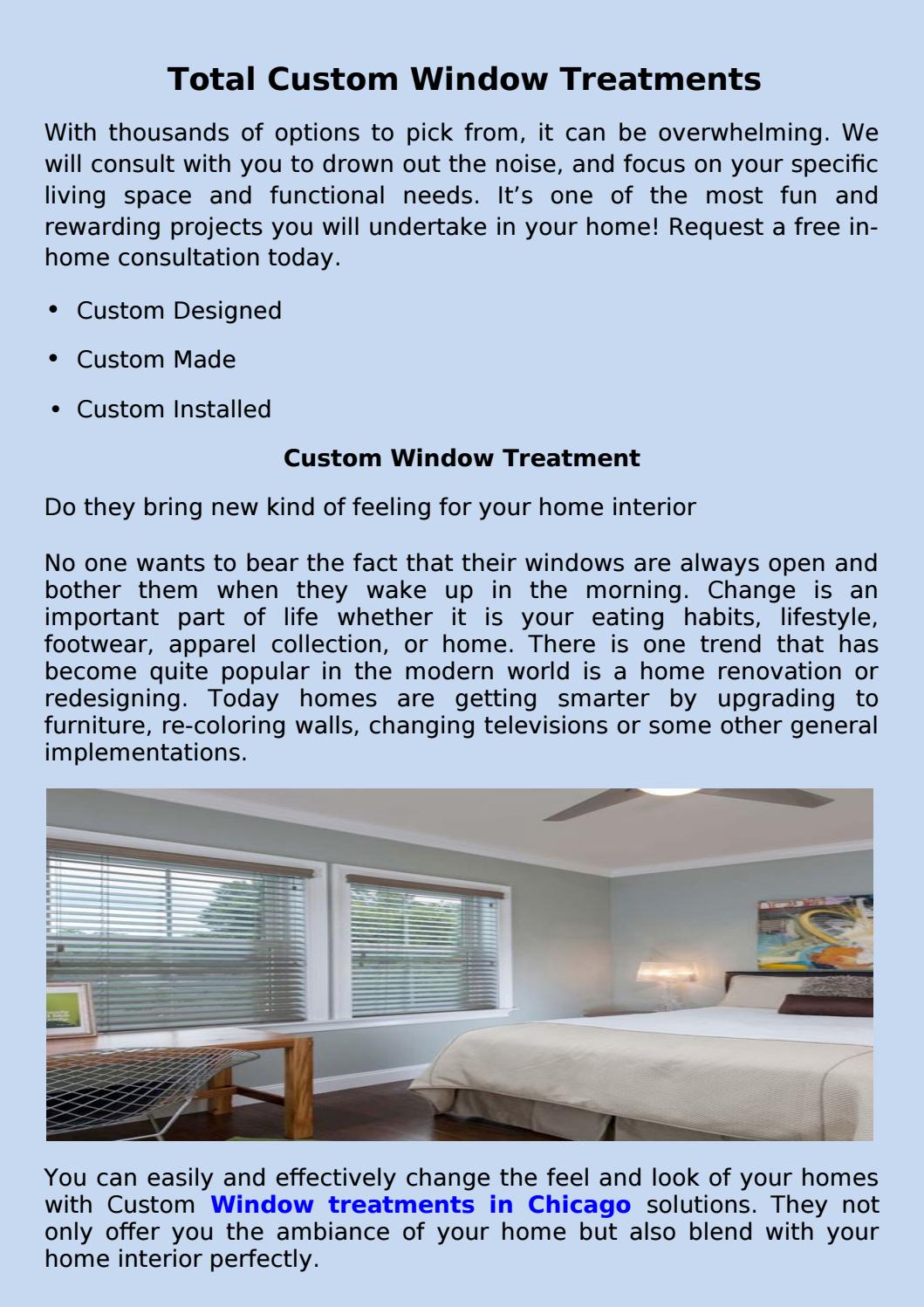 total custom window treatments in chicago by Euroview Issuu