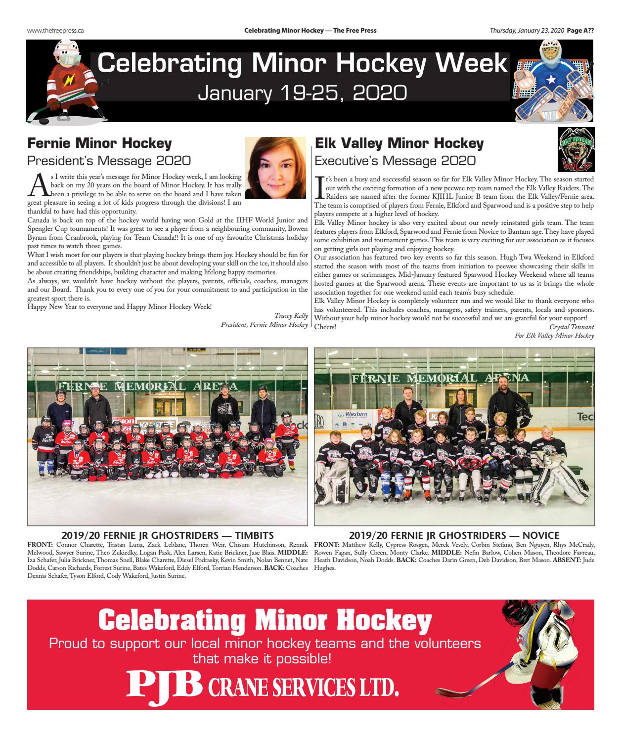Elk Valley Minor Hockey 2020 by The Free Press, Fernie Issuu