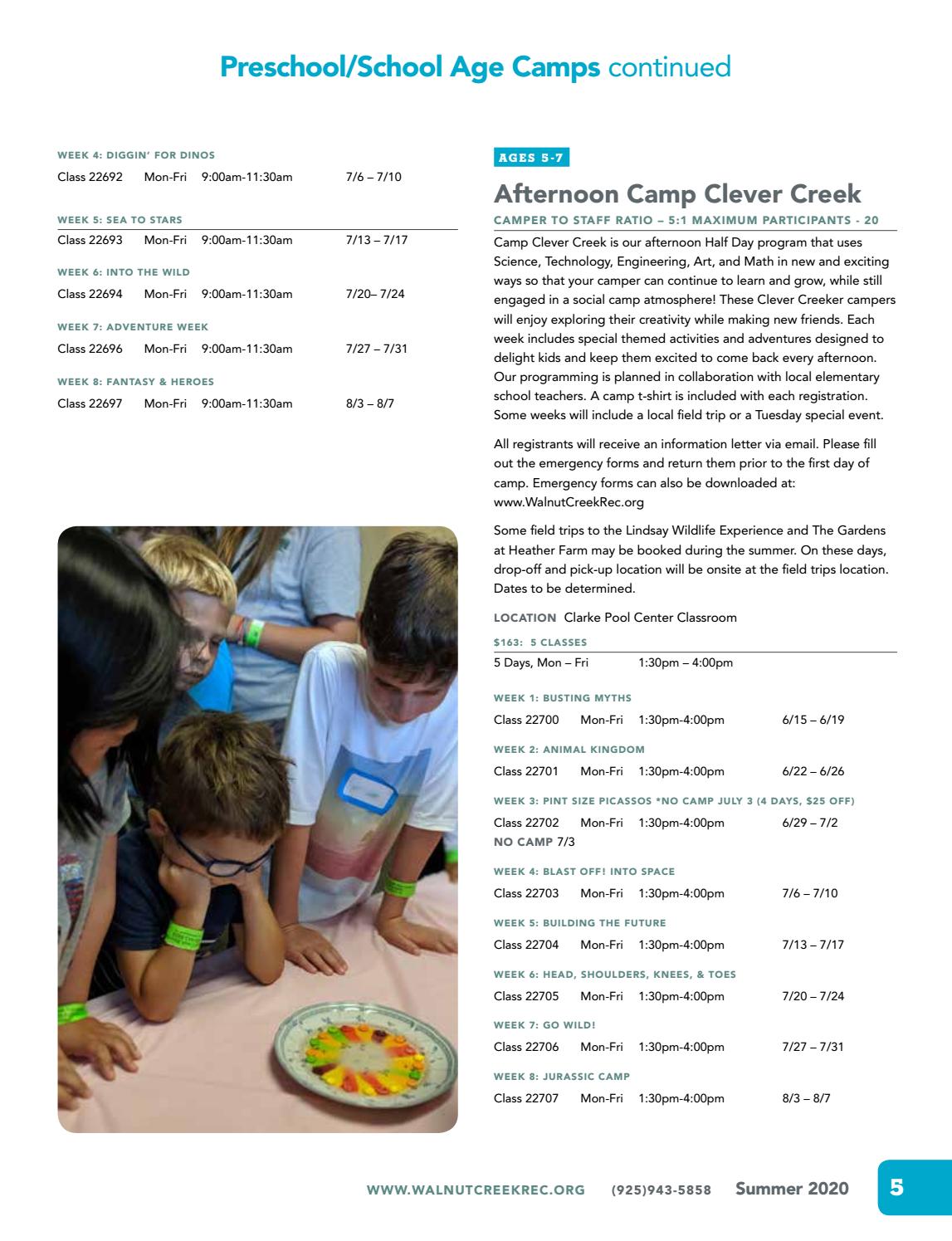 Walnut Creek Arts + Rec Summer Camp Guide 2020 by City of Walnut Creek