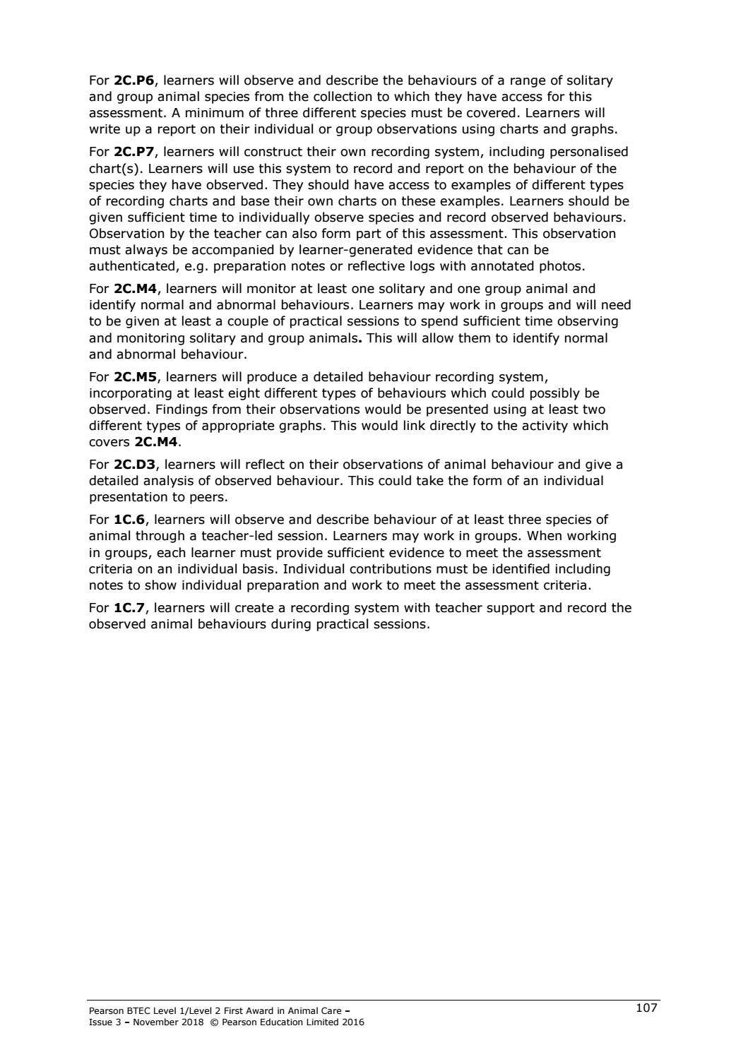Animal Care Specification by Ullswater Community College - Issuu