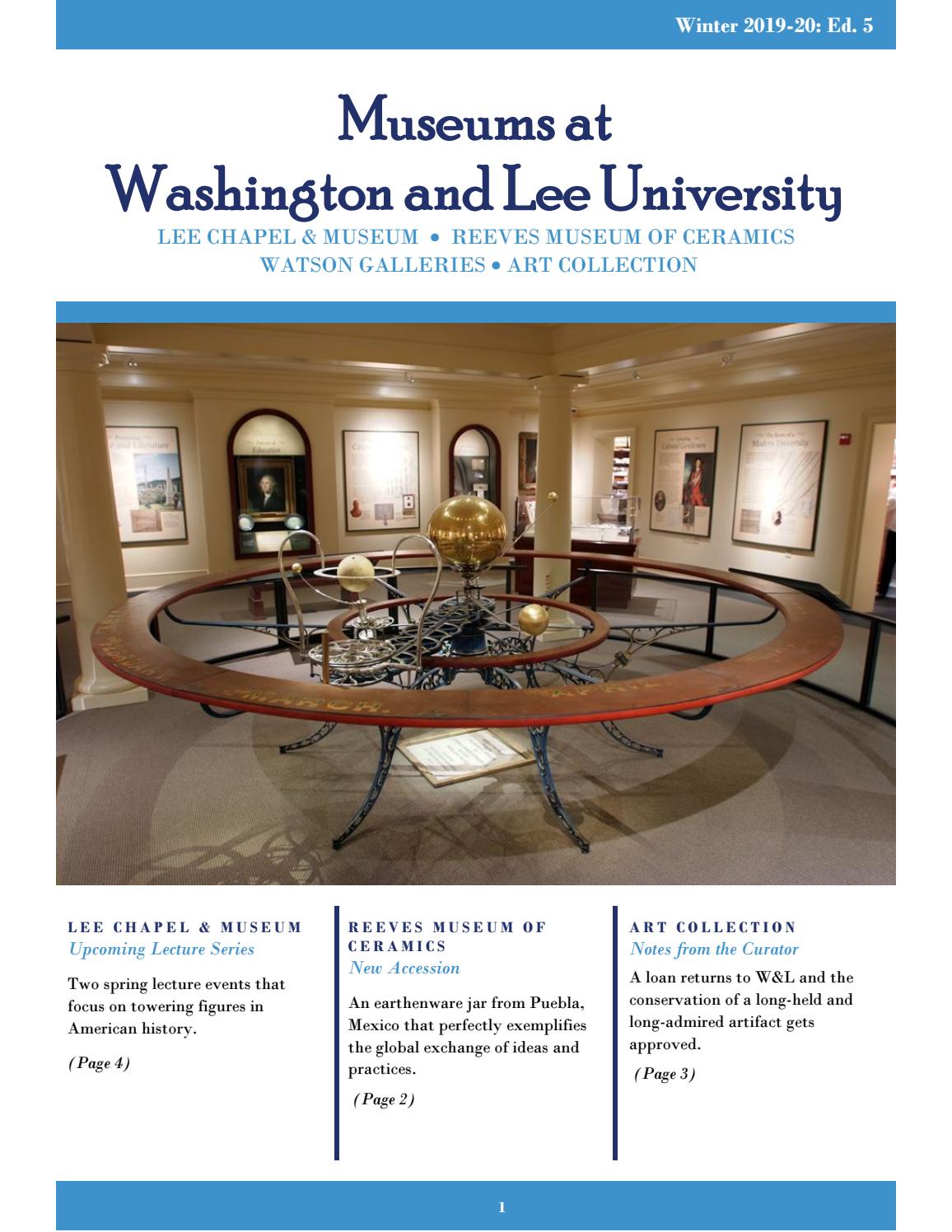 Museums at Washington and Lee University, Winter 20192020, Edition 5