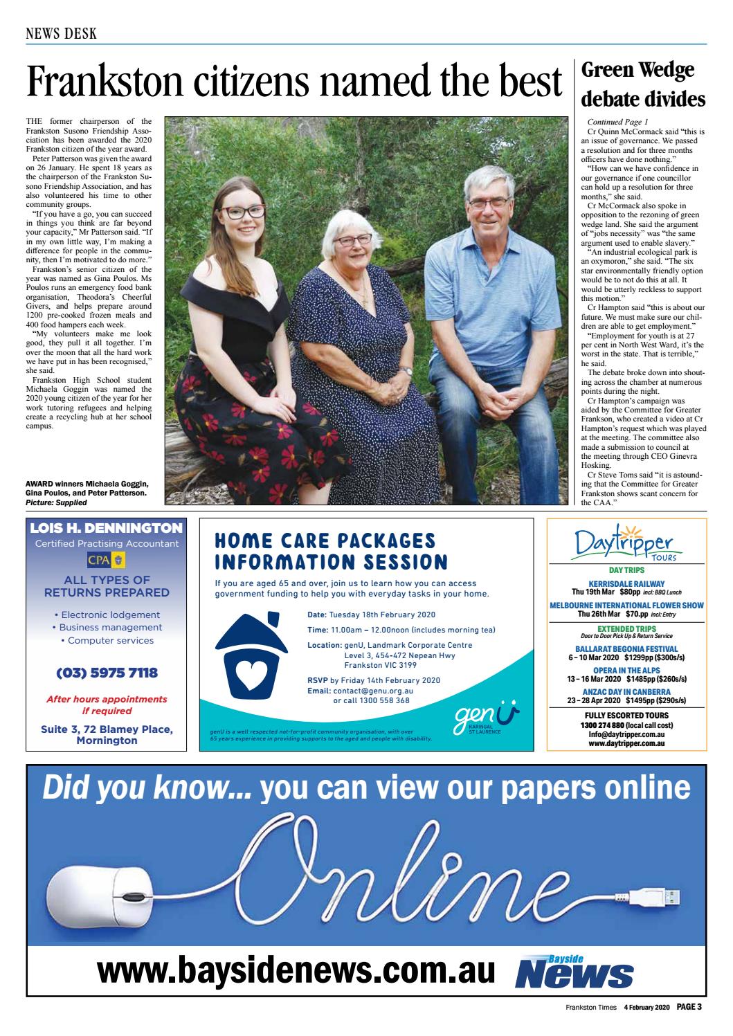 Frankston Times 3 February 2020 by Mornington Peninsula News Group Issuu