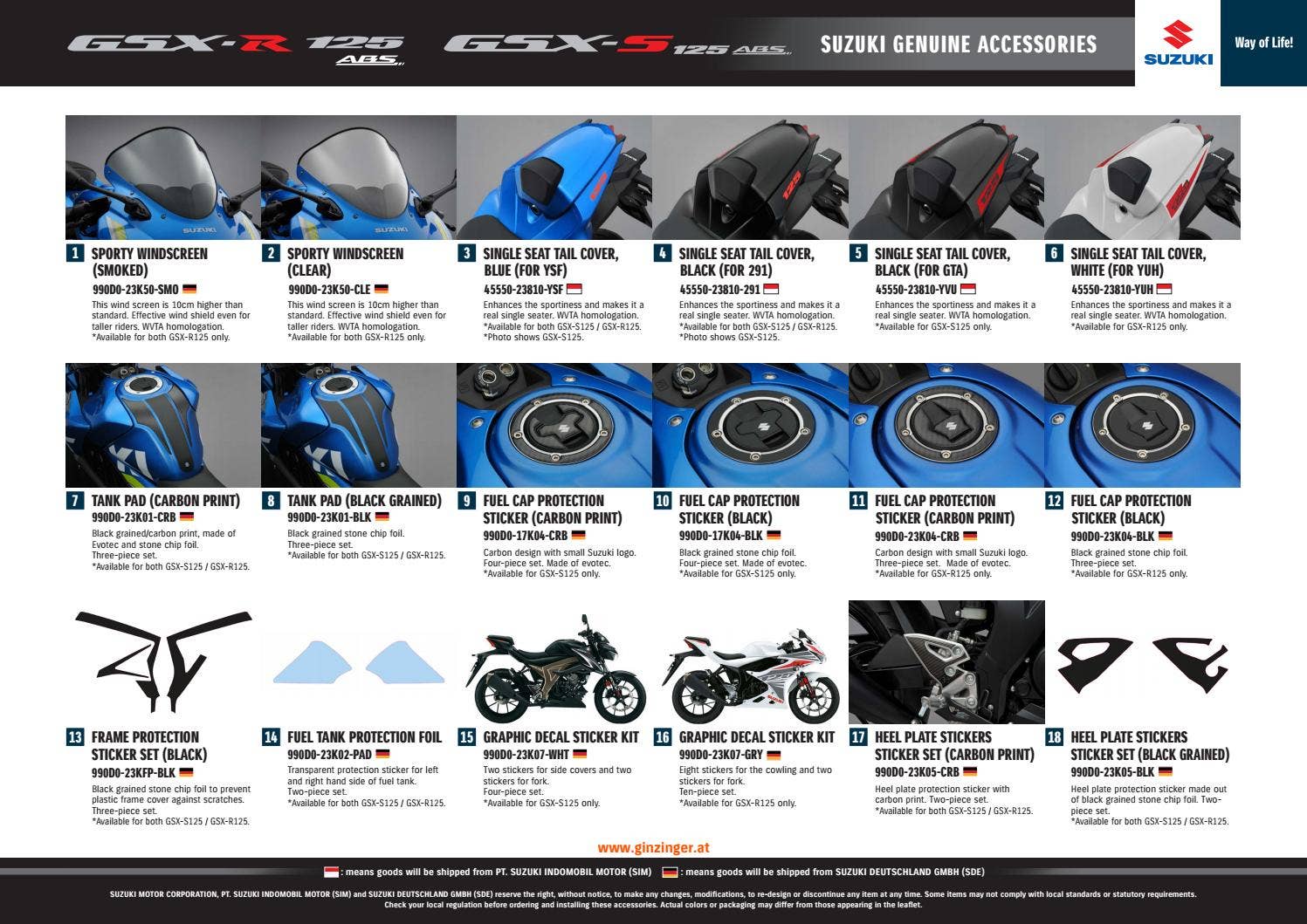 Suzuki GSX-S125 und GSX-R125 Zubehör by Ginzinger Zweirad - Issuu