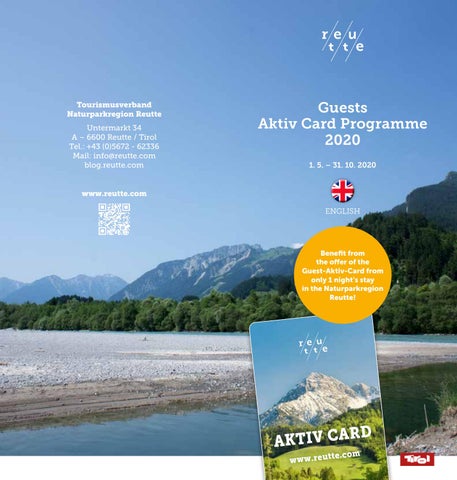 Aktiv Card Programme Summer 2020 By Naturparkregion Reutte Issuu