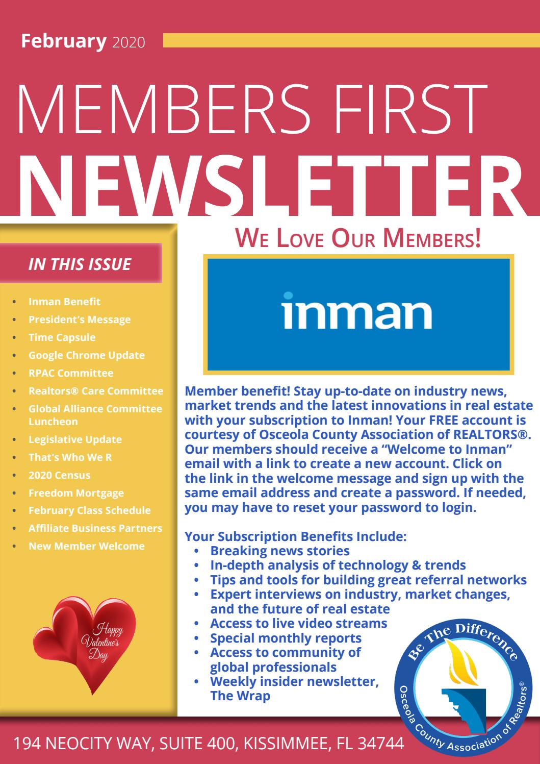 2020 February Newsletter By Osceola County Association Of Realtors Issuu