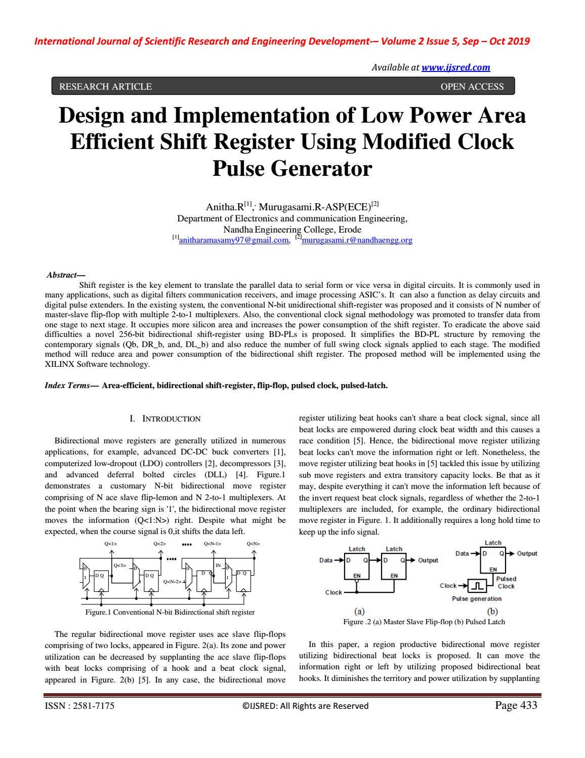 Design and Implementation of Low Power Area Efficient Shift Register ...