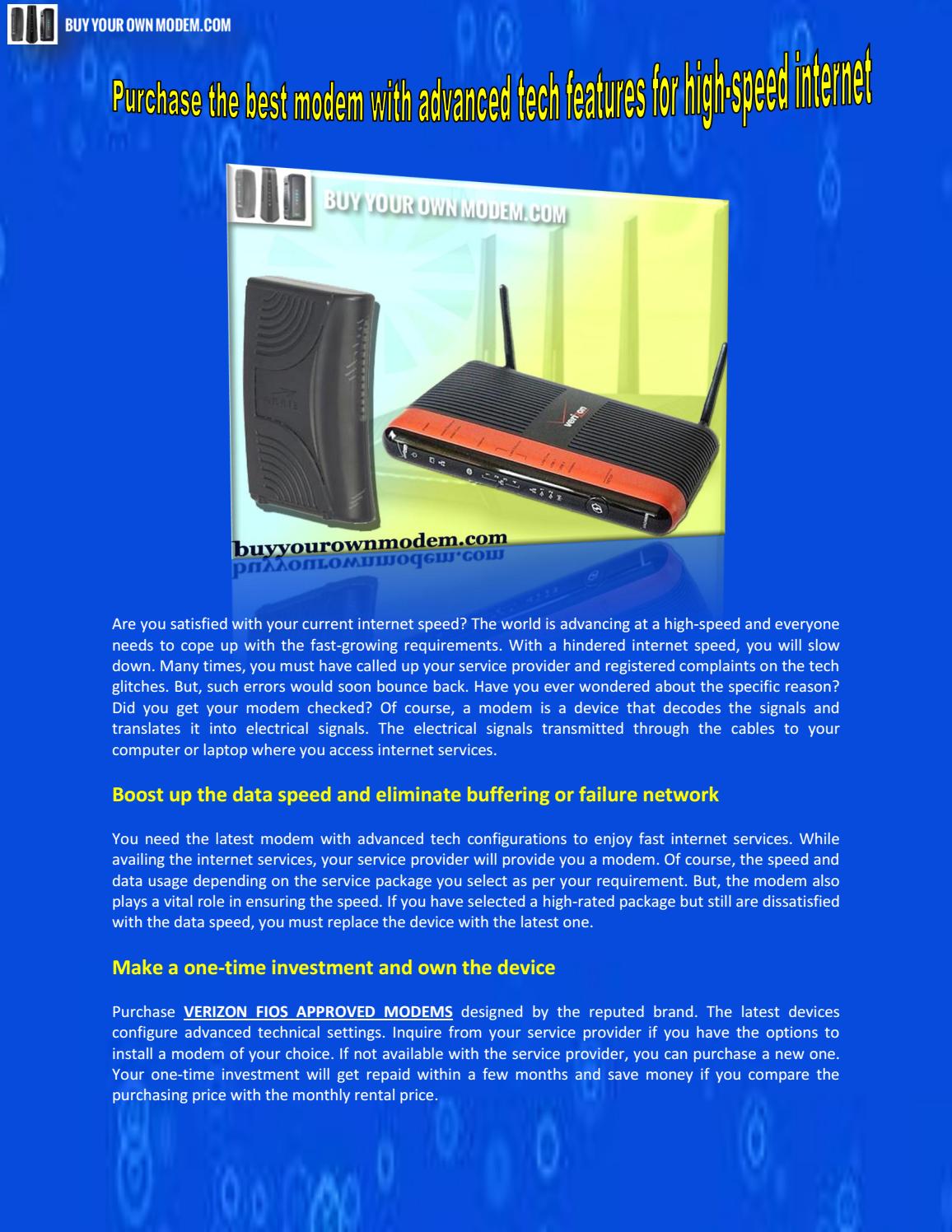 VERIZON FIOS APPROVED MODEMS by buyyourownmodem01 Issuu