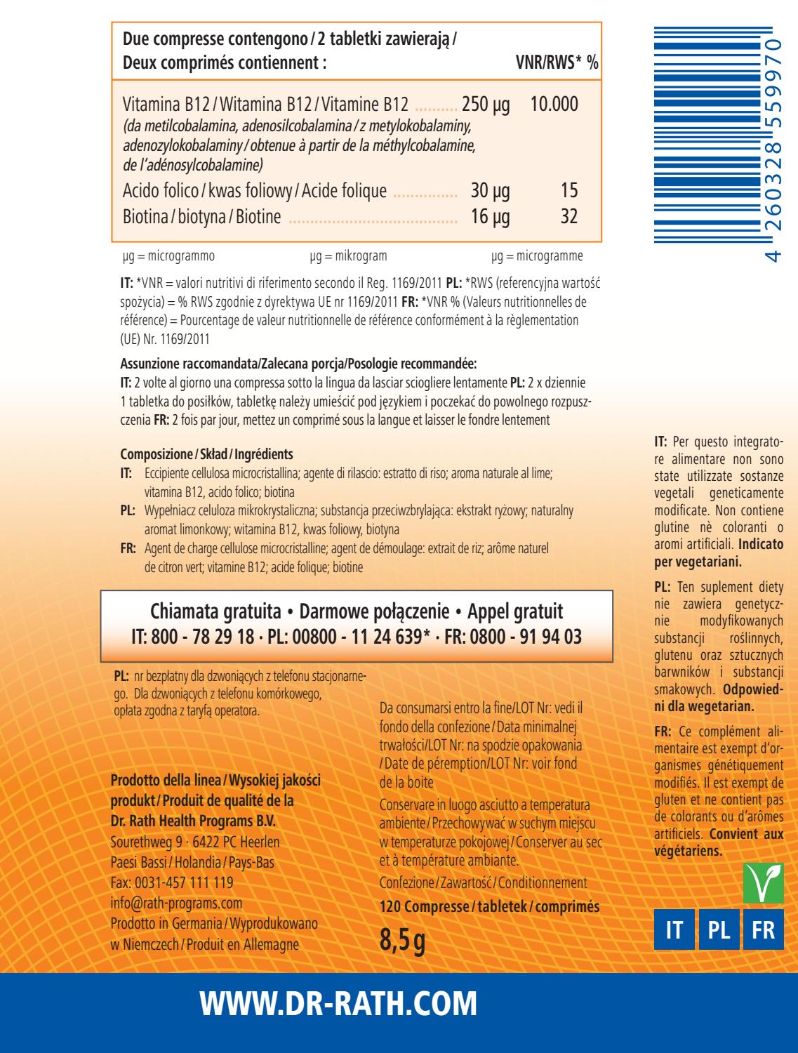 VITAMIN B12 POCKET - LABEL IT by Dr. Rath Health Programs - Issuu