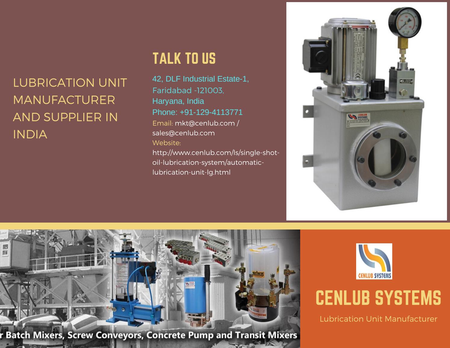 Lubrication Unit Manufacturer In India by Cenlub Systems Issuu