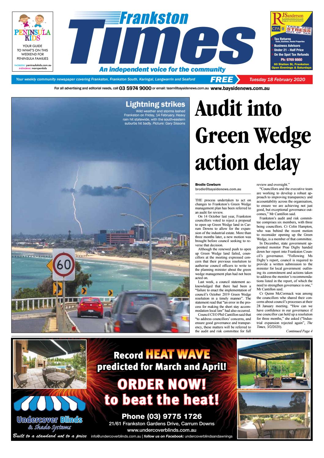 Frankston Times 18 February 2020 by Mornington Peninsula News Group Issuu
